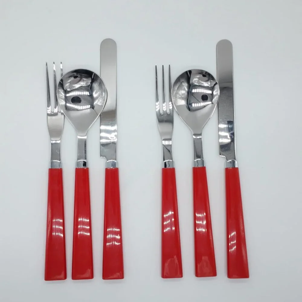 6pc Red Cutlery Flatware Set by Paola Navone for Crate & Barrel